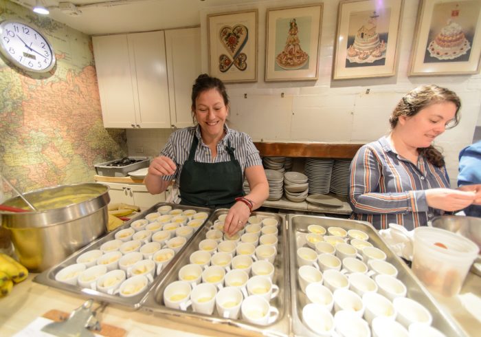 Chef Sara cooking in James Beard Foundation Kitchen