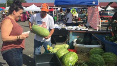 sara at farmer's market